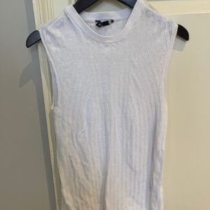 Theory linen sleeveless white top size p or small